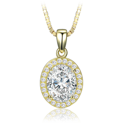 MINET Elegancki pozłacany srebrny naszyjnik z cyrkonią