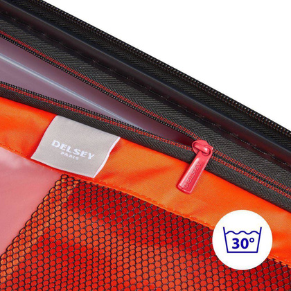 Walizka Delsey Cactus Mała twarda biało-niebieska walizka kabinowa na kółkach 55 cm