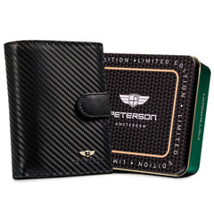 Skórzany portfel na karty carbon