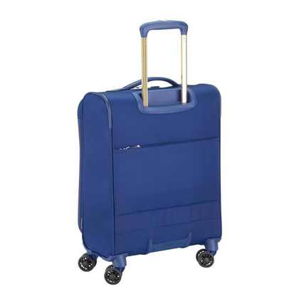 Walizka Delsey Montrouge Mała miękka niebieska walizka kabinowa na kółkach 55 cm