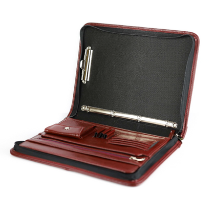 012 Aktówka skórzana-wiśniowy KEMER