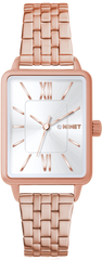 MINET Damski rosegoldowy zegarek SIENA z rosegoldową bransoletą ze stali nierdzewnej