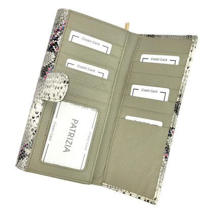 Portfel damski skórzany PELLUCCI SN-122 RFID popiel + pomarańcz