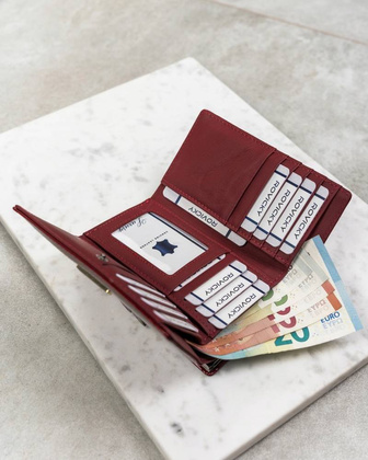 Skórzany portfel damski na bigiel