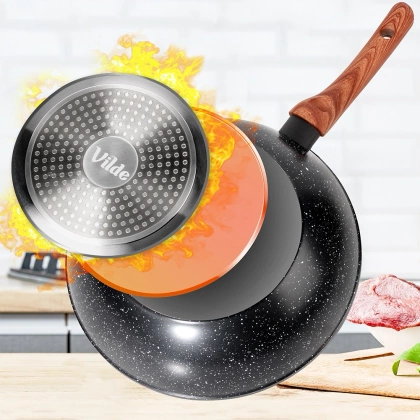 Patelnia wok granitowa BLACK&WOOD 28 cm
