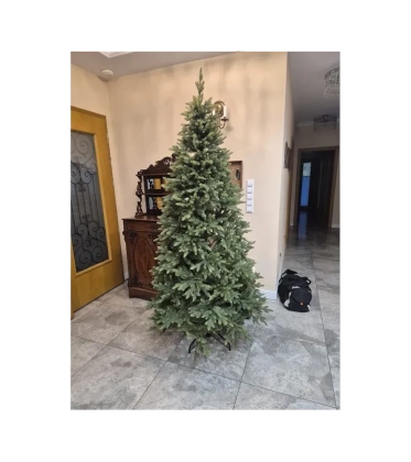 Choinka sztuczna PE10 220 cm FULL PE zielona jasne końcówki z metalowym stojakiem