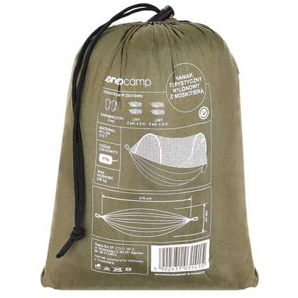 Hamak turystyczny z moskitierą 270x140cm