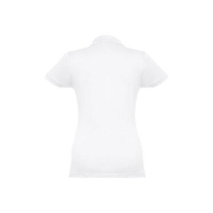 THC EVE WH. Damskie polo z krótkim rękawem taliowane z bawełny zgrzebnej