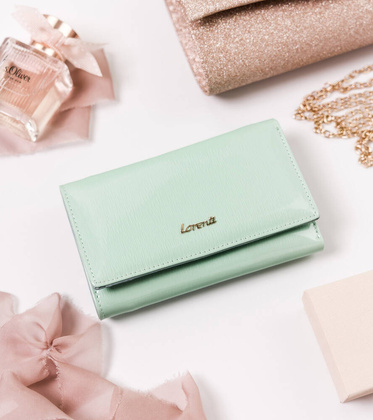 Kompaktowy skorzany portfel z zewnetrzna portmonetka na bigiel