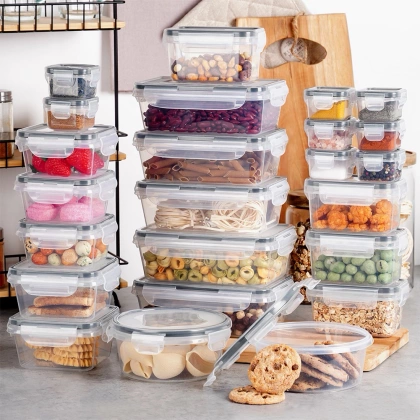 Pojemniki na żywność z pokrywką i uszczelką 24 szt.