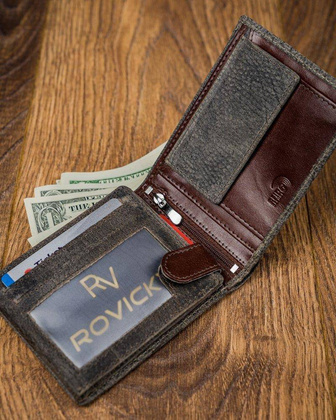 Piękny kolorowy portfel męski skórzany