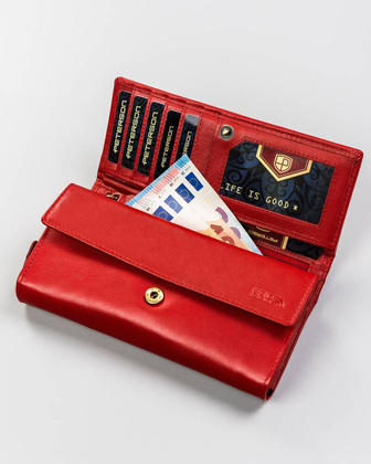 Skorzany portfel damski na karty