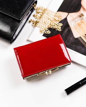 Skórzany portfel damski z portmonetką na bigiel