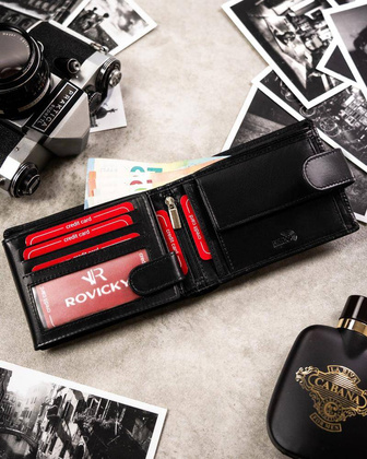 Portfel męski skórzany R-N992L-VCT Czarny