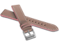 MINET Beżowy szyty pasek SLIM z luksusowej skóry Top Grain - 16