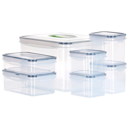 Pojemniki na żywność z pokrywką i uszczelką 7 szt.