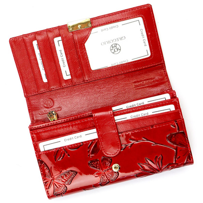 Portfel damski skórzany PELLUCCI BTE-102 czerwony