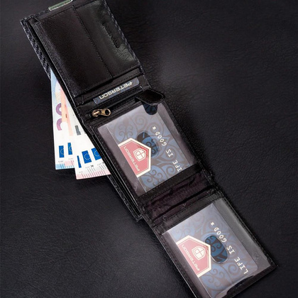 Portfel męski ze skóry naturalnej bez zapięcia