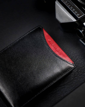 Portfel męski z naturalnej skóry licowej z wyjmowanym etui na karty