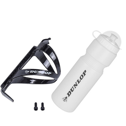 BIDON ROWEROWY DUNLOP 750ML Z KOSZYKIEM BIAŁY
