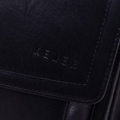 Teczka męska skórzana KEMER B 621/J-01-S1-231 Czarna