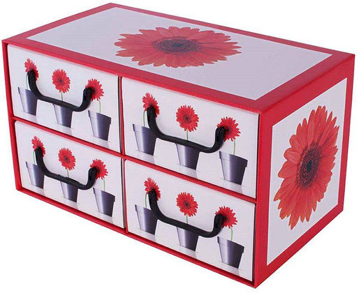 Pudełko kartonowe 4 szuflady poziome DONICZKI GERBERY