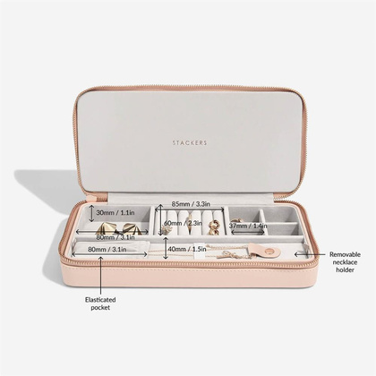 Pudełko podróżne na biżuterię z miejscem na naszyjniki Stackers blush