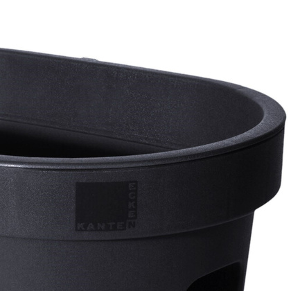 Doniczka na balustradę / skrzynka na rośliny zawieszana balkonowa czarna 39,5 cm