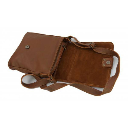 Włoska skórzana listonoszka, raportówka A5 Camel LP361C