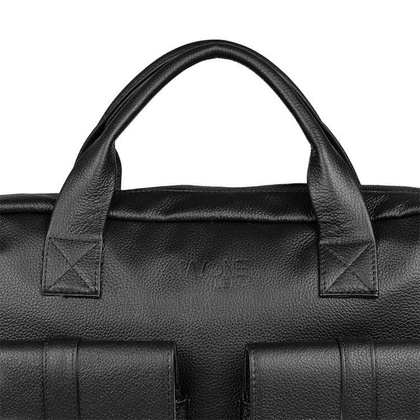 Skórzana torba męska na laptopa 15,6" ramię czarna - Pavone Nero Rimini 2409 BL