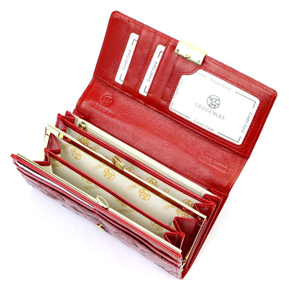 Portfel damski skórzany PELLUCCI BTE-100 czerwony