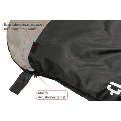 Śpiwór turystyczny mumia kołdra Quest czarny