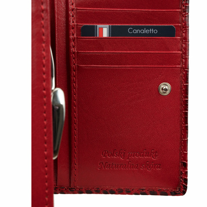 Portfel damski skórzany z biglem croco Canaletto PD1208s162