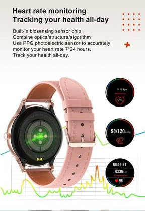 SMARTWATCH PACIFIC 18-2 - BRANSOLETA + PASEK: Rosegold / Biały (zy697b)
