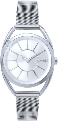 MINET Srebrny zegarek damski ICON SILVER ze stalowym paskiem