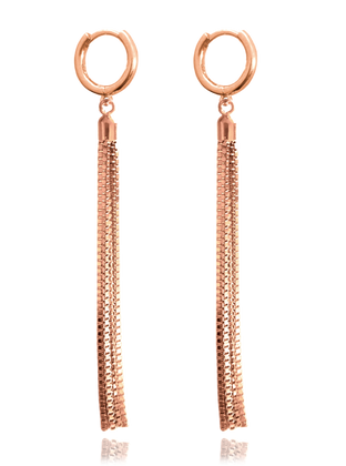 MINET Rose gold kolczyki wiszące srebrne