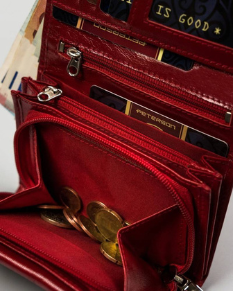 Średni portfel damski ze skóry naturalnej