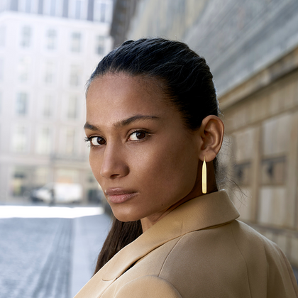 MINET Matowe kolczyki srebrne pozłacane