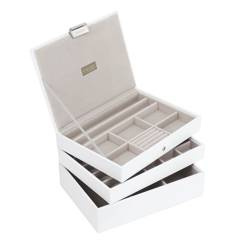 Szkatułka Stackers potrójna classic biało-beżowa