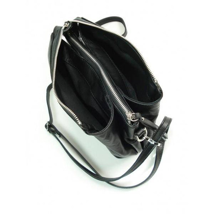 Listonoszka Vera Pelle Trzy komory pojemna czarna VP3K3N