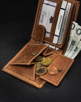 Skórzany portfel męski bez zapięcia