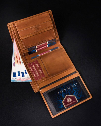 Portfel męski z cieniowanej skóry naturalnej