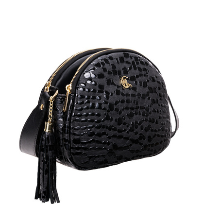 Czarna torebka Canaletto ze skóry z efektem kropli – elegancja i funkcjonalność na lata TD810s258