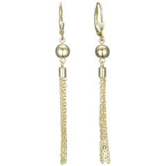 MINET Pozłacane kolczyki wiszące srebrne z kulkami