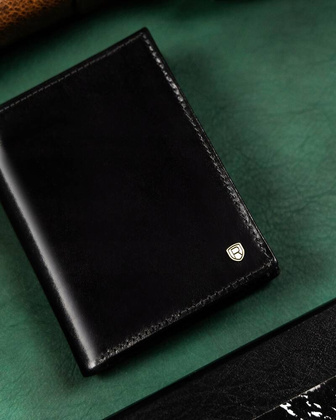 Duzy skorzany portfel meski bez zapiecia