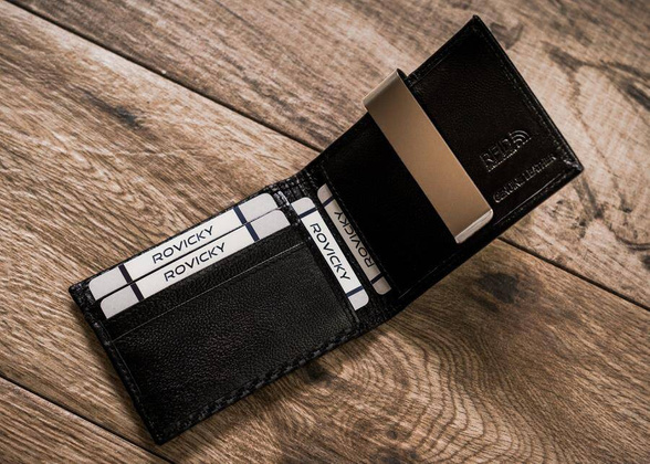 Mała banknotówka męska ze skóry naturalnej