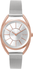 MINET Srebrno-różowy damski zegarek ICON SEMI ROSE GOLD MESH