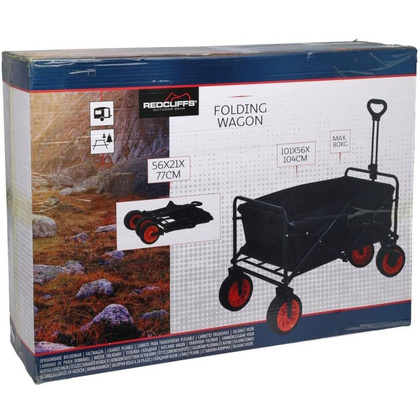 WÓZEK TURYSTYCZNO PLAŻOWY SKŁADANY 87X54X59CM Z UCHWYTEM REDCLIFFS