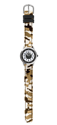 CLOCKODILE Świecący brązowy zegarek chłopięcy ARMY z wzorem kamuflażu