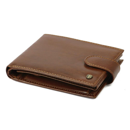 Klasyczny portfel męski ze skóry naturalnej, RFID